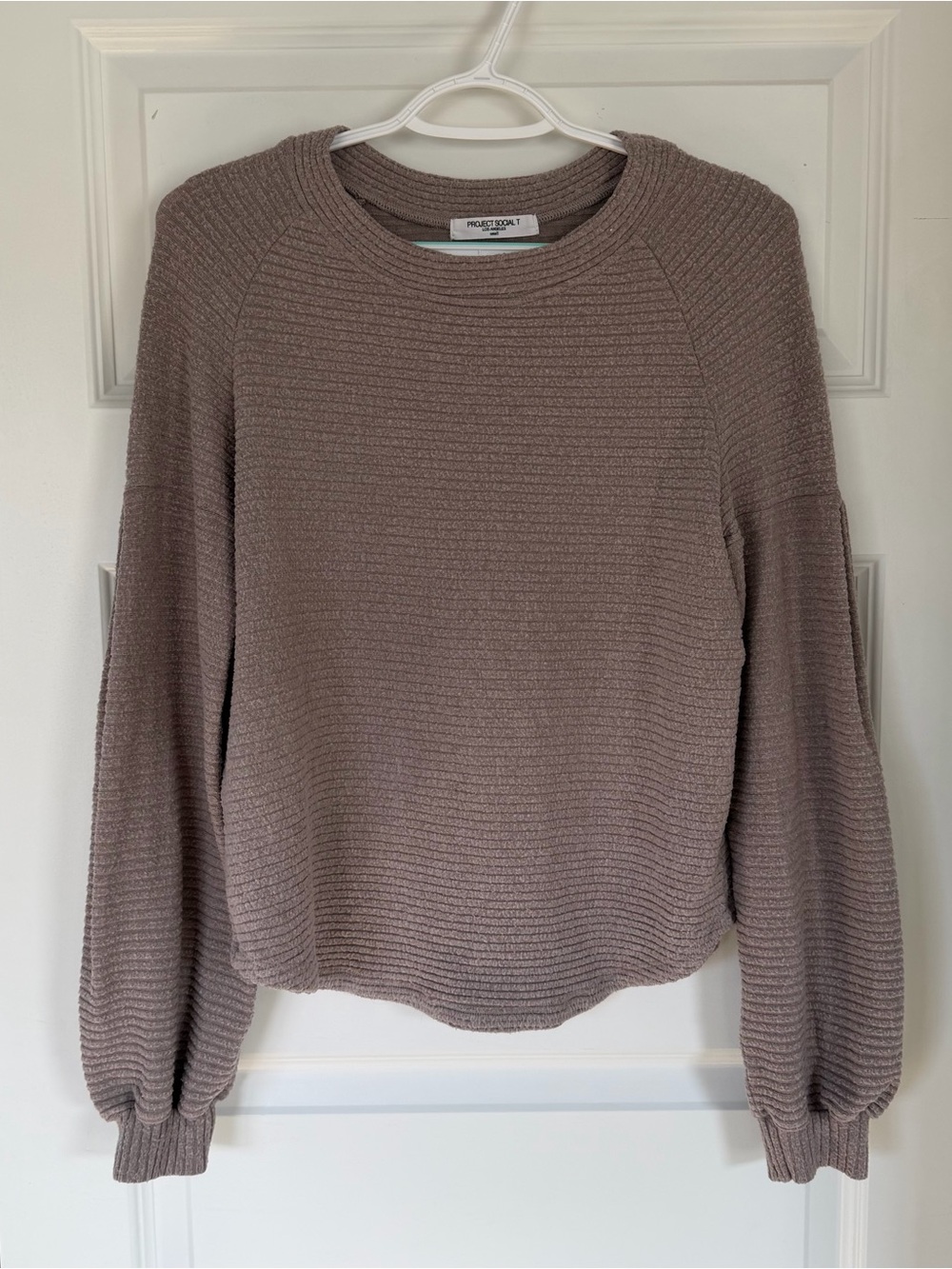 Project Social T Mushroom Ribbed Crewneck Sweater